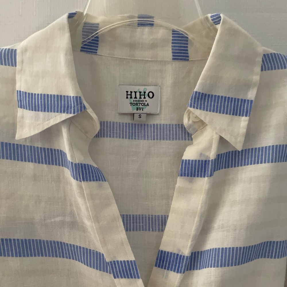 HIHO BOTTOM DOWN SHIRT, 100% LINEN - Picture 2 of 5